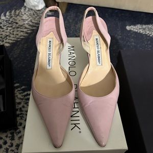 Manolo Blahnik pink sling back heels- size 7